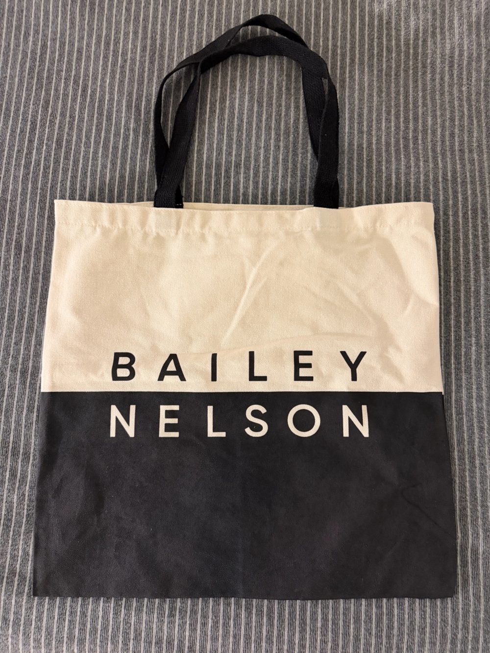 Bailey Nelson Colorblock Canvas Tote Bag Black Cream